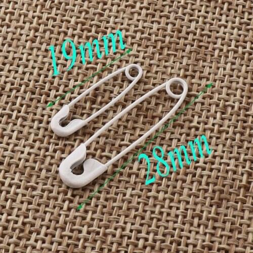 500 PCS Metal White Safety Pins,Craft Safety Pins Loops Charms Jewelry Tag,Safety Pins Charms-Wholesale-19mm/28mm