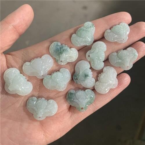 5PC Natural Jade Emerald 25*15mm Bat Beads Pendant Accessories DIY Bangle Charm Jewellery Fashion Hand-Carved Amulet