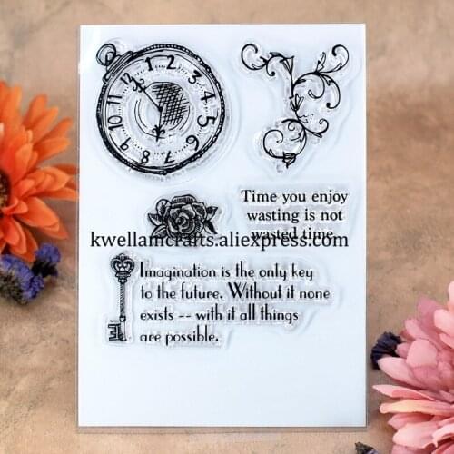Clock Time Scrapbook DIY photo cards rubber stamp clear stamp transparent stamp 10x12cm KW7102470