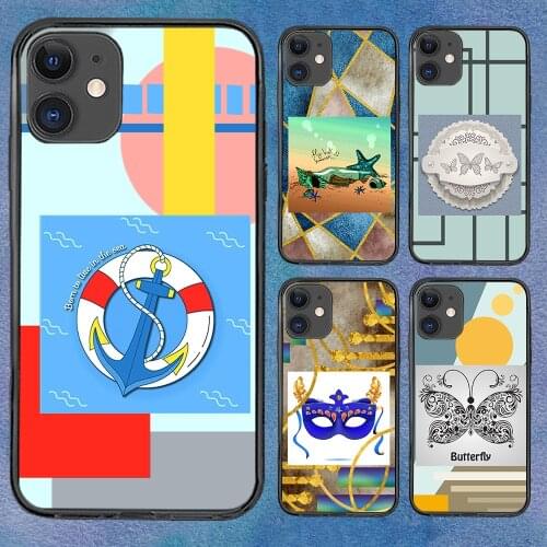 Butterfly Mask Ocean Phone Case For iphone 12 11 6 Mini Pro XS Max X XR 7 8 Plus Soft TPU Cover 12Pro 11Pro 12Mini