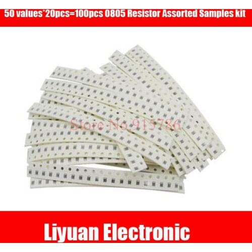 1000pcs 0805 SMD Resistor Kit (3k-4.7M) 1% 50values*20pcs=1000pcs Resistor Assorted Samples kit