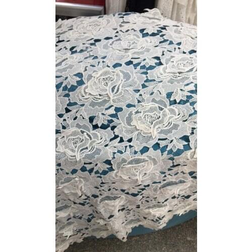 Lace fabric European American autumn summer winter lace two piece set fabric flower polyester chiffon embroidered dress fabrics