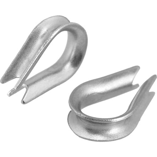 10pcs Stainless Steel wire rope protection ring fasteners Wire Rope Anchor Line Thimbles Silver European wire pope thimbles