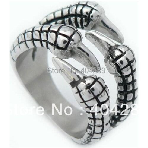 US8-9-10-11 Wholesale 4pcs Casting Stanless Steel Magical Claw / Talon Biker Jewelry Rings,Free Shipping
