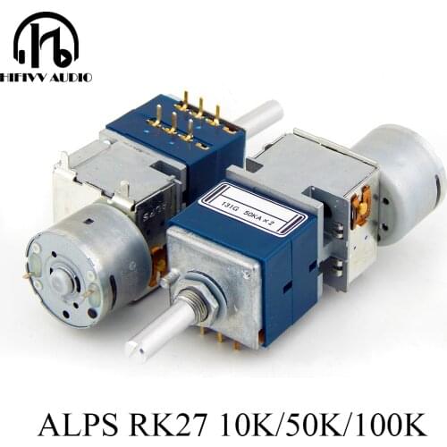 HIFI Japanese original Motor ALPS 27 type 10K 50K 100K volume potentiometer switch 2 ways hifi power amplifier accessories