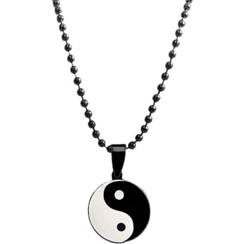Matching Best Friends Puzzle Yin Yang Chi Stainless Steel BBF Pendant Friendship Couple Bagua Necklace for Valentines Gift