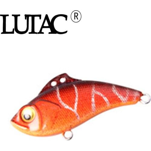 LUTAC Wholewater 45mm 9.5g TV05C VIB Metal Blade Jig Bait Sinking Long Casting Hard Plastic Lure 3D Eyes BKK Treble Hook Tackle