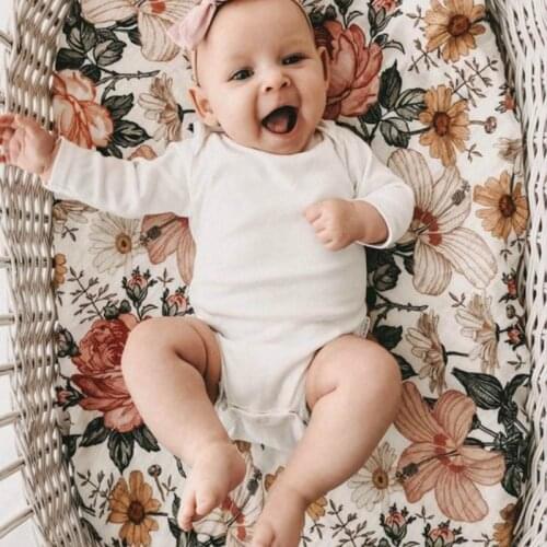 Baby Moses Basket Sheet Printing Crib Care Changing Table Pad Mattress Removable Cover Mini Cradle Bedding Protector