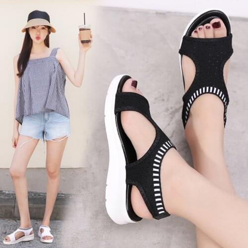 Women Sandals Breathable Comfort Shopping Ladies Walking Shoes Wedge Heels Summer Platform Sandal Shoes Mujer Plus size 45