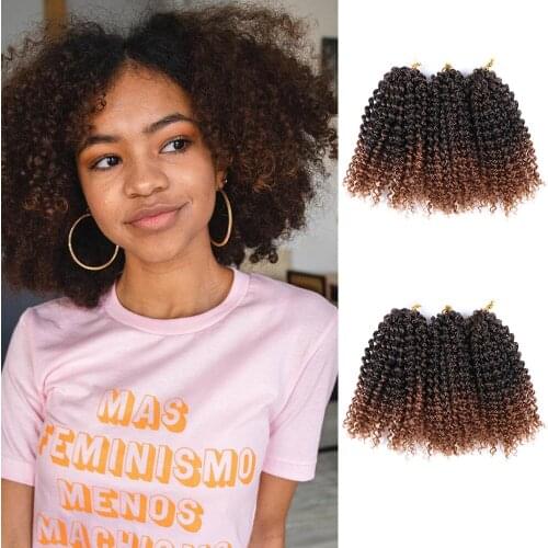 Natifah Synthetic Crochet Braiding Hair Extensions For Afro Curly Passion Twist Braids Marlybob Ombre Women Crochet Braids Hair