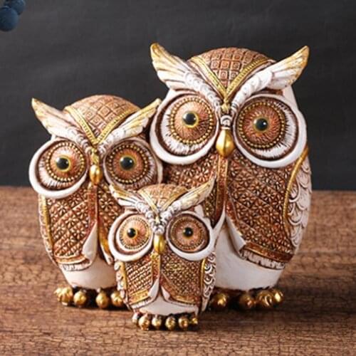 Owl Figurine Eco-friendly Anti-fade Resin Desktop Owl Statue Decor for Office