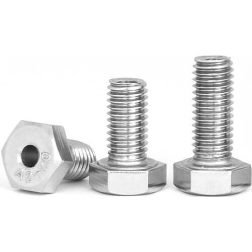 1/2PCS M6 M8 M10 M12 External Hexagon Hollow Screw Mask Machine Threading Through Hole Bolt 304 Stainless Steel