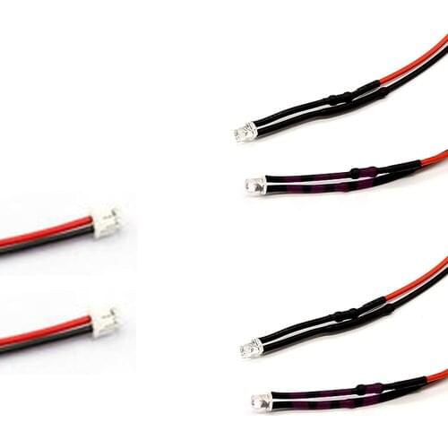 100Pcs 24V 36V 48V 110V 220V Flat Head Clear 3mm Pre-wired LED With 20cm Wire And ZH1.5 Plug, Light=Warm White