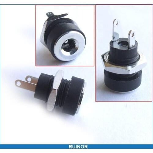 10pcs Copper 3A 3.5mm x 1.3mm DC Socket Power Charger Plug Panel Mount Screw Nut