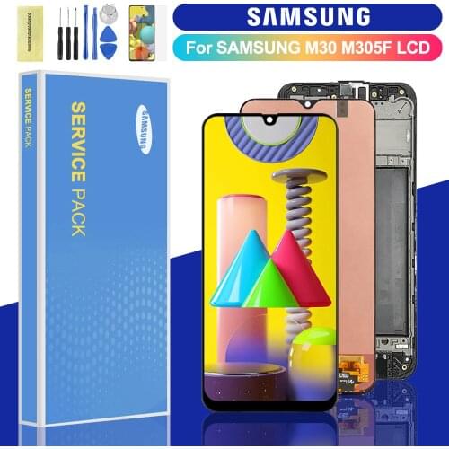 100% Original LCD For SAMSUNG Galaxy M30 M305 M305F/DS M305FN/DS LCD Display Touch Screen Digitizer Assembly Replacement Parts