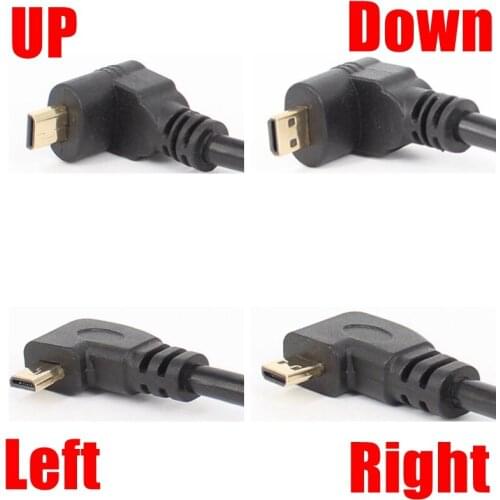 15CM Micro HDMI-compatible Male Female Adapter Cable Left Right Up Down Angle 90 Degree HD Converter Code for PC HDTV Projector