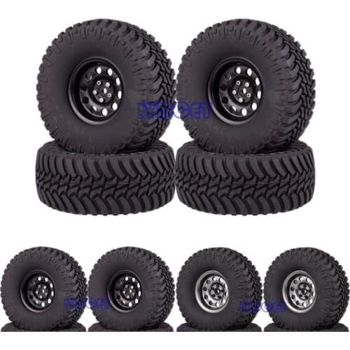 2.2" Beadlock Wheel Rims &130MM Tires 4pcs 2024-3033 For RC 1/10 Model Car Crawler Axial YETI SCX10 Wraith 90031 90020 90048