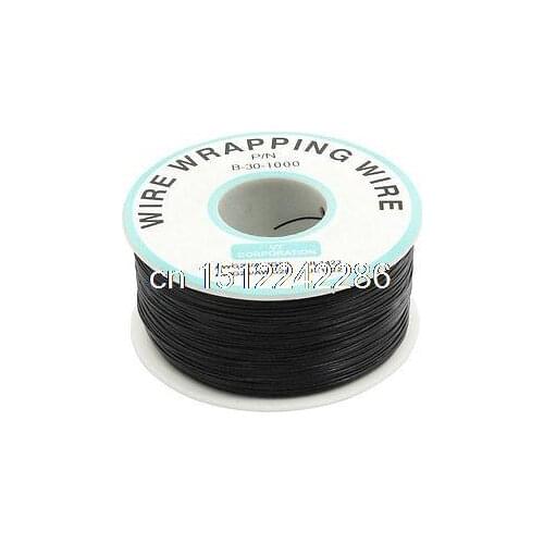 200M 30AWG Tin Plated Copper Wire Insulation Test Wrapping Cable Roll Black