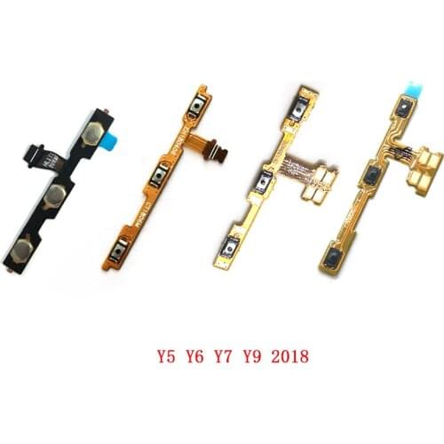 5pcs For Huawei Y5 Y6 Y7 Y9 2018 Power On Off Volume Switch Side Button Key Flex Cable Replacement Parts