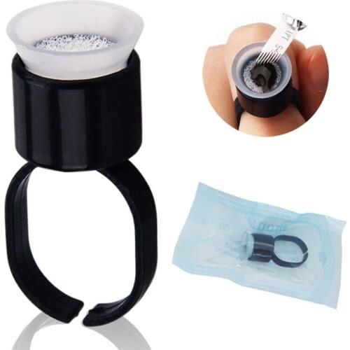 50pcs Disposable Microblading Accessories Permanent Makeup Pigment Rings With Cup Caps Tattoo Ink Holder individual pack