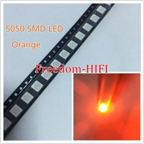 500pcs SMD 5050 LED Chip Orange Ultra Bright LED Light Emitting Diode Lamp SMT Surface Mount Bead