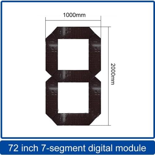 72 inch LED 7 segment display for Seven Parts Waterproof 7-segment Digital Display Large 7 Segment