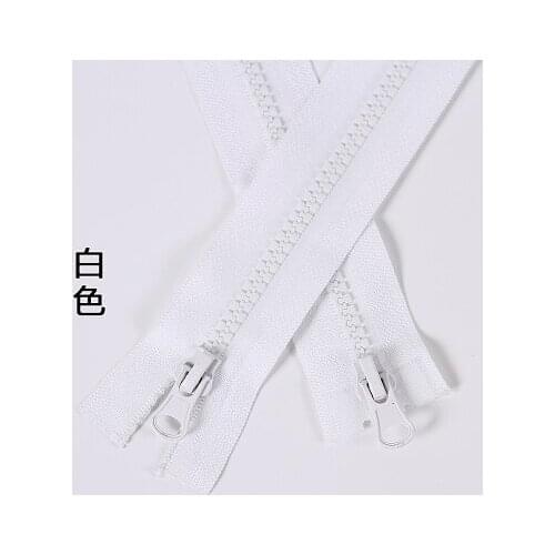 Free shipping 5pcs/lot 5# 150cm white resin double-ended zipper down jacket coat zipper tent bag zipper cushion zipper