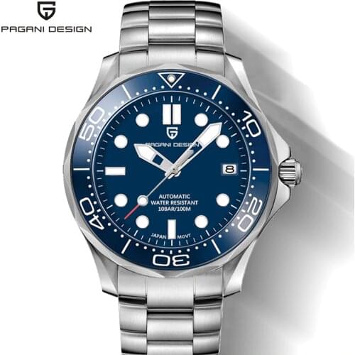 PAGANI DESIGN New Top Brand Automatic Watches for men mechanical wristwatch Japan NH35A Movement 2020 (Blue accept reservation)