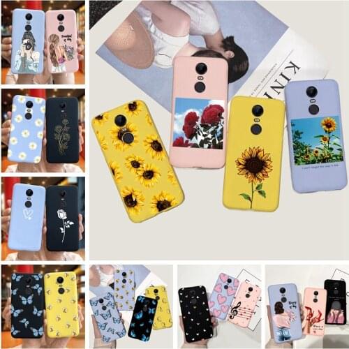 Sunflower Painted Phone Case For Xiaomi Redmi 5 Plus Back Cover Coque Redmi 5Plus Candy TPU Soft Bumper on Xiaomi Redmi 5 5Plus
