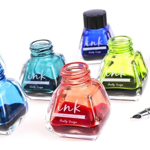 1 Bottle Pure Colorful 30ml Fountain Pen Ink Non-carbon Refilling Inks Student Stationery School Office Supplies
