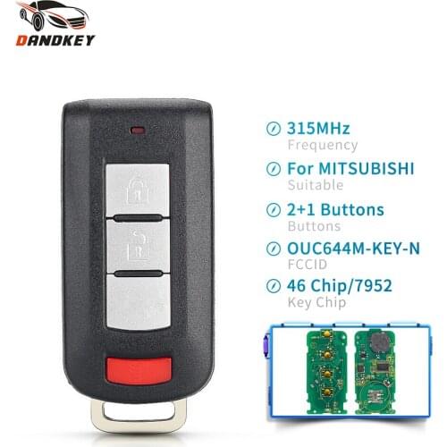 Dandkey OUC644M-KEY-N Car Remote Control Key For MItsubishi Lancer Outlander Galant ID46 PCF7952 315MHz 3/4 Buttons Keyless Go