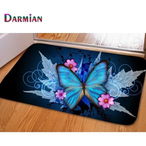 DARMIAN 2021 Colorful Butterfly Printing Front Entrance Door Carpets Creative Home Decor Bathroom Doormat Rugs for Living Room
