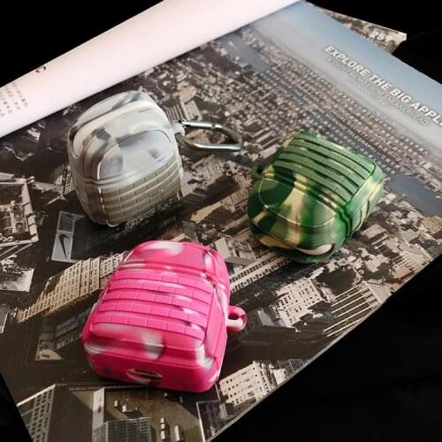 DHL Schoolbag Knapsack Packsack Backpack Silicone Case For Apple Airpods Bluetooth Wireless Earphone Protective Cover with Hook