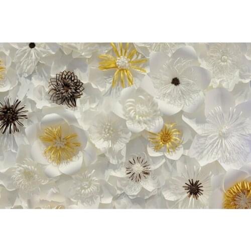 Fresh Style Photography Backdrops White Paper flowers Backgrounds for Photo Studio New Born Baby Photo Shoot Vinyl Cloth Custom