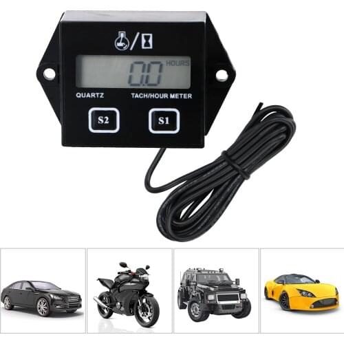 Gauge Inductive Rpm Meter Digital Engine Tachometer For Motor Car Motorcycle LCD Display Tach Hour Meter Digital Tachometer