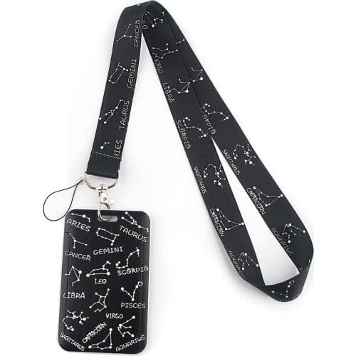 ER665 Constellation Creative Lanyard Card Holder Student Hanging Neck Mobile Phone Lanyard Badge Subway Access Card Holder