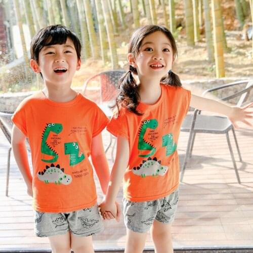 Summer Kids Pajamas Baby Boys Girls Clothing Sets Cartoon Short Sleeve T-Shirt+Shorts Kid Clothes Pijamas Children Sleepwear