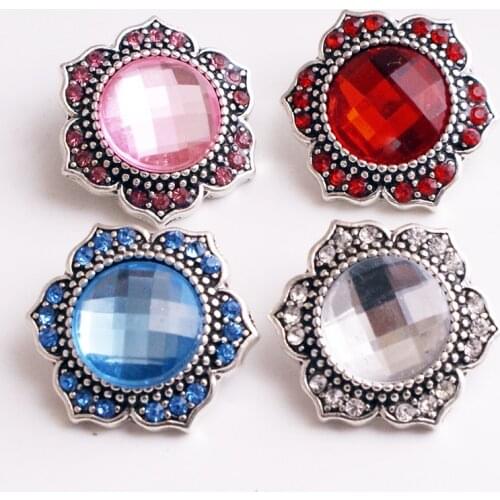 XH370 18mm Yoga Lotus flower Metal Snap button