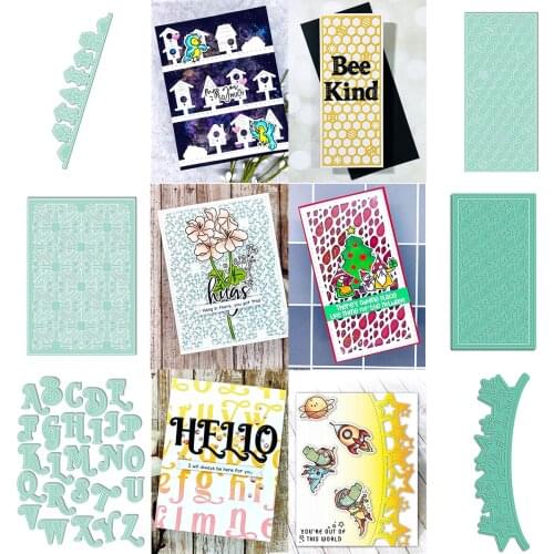 Square Letters Metal Cutting Dies for DIY Scrapbooking Paper Card Decoration Handmade Photo Album Craft Transparent Supplies