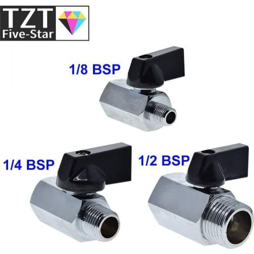 1PCS Mini Brass Ball Valve 1/2, 1/4", 1/8" BSP Male To Female Air Compressor Valves