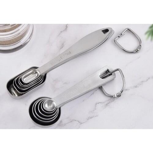 Stainless steel measuring spoon set with calibrated baking measuring spoon set kitchen milk powder seasoning measuring spoon set