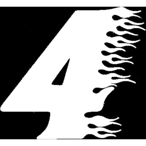 LLY-0648 Cool Car Body Stickers Racing Flame Number 4 Striking Cars Styling Decals PVC Auto Accessories Waterproof Decals Decor