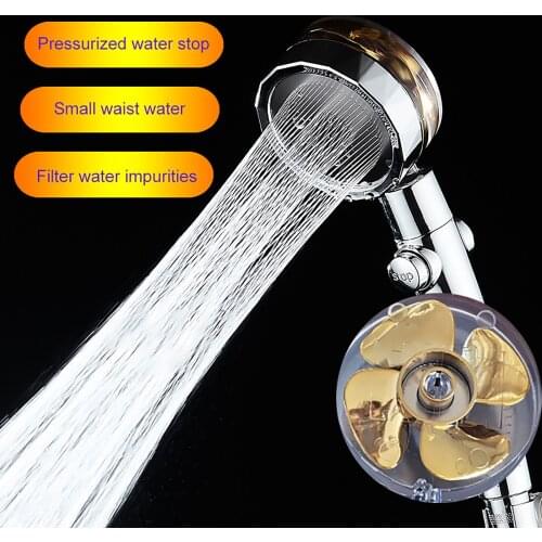 High Pressure Handheld Shower Head Water Saving Function Nozzle Spinning Windmill Solve Low Water Pressure and Flow for Bathroom