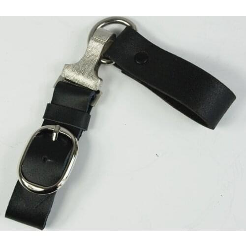 WWII WW2 GERMAN BLACK LEATHER BELT HANGER LEATHER DAGGER SWORD FASTENER