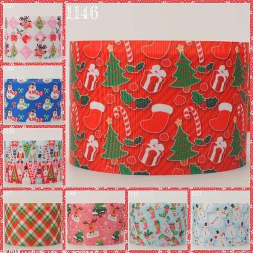 NEW sales 50 yards 3" 75mm Fashion Christmas party ribbon printed grosgrain free shipping DIY