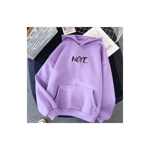 2021 New Fashion Sweatshirt Creative Nope Letter Same Long Sleeve Fleece Candy Color Plus Size Hoodies
