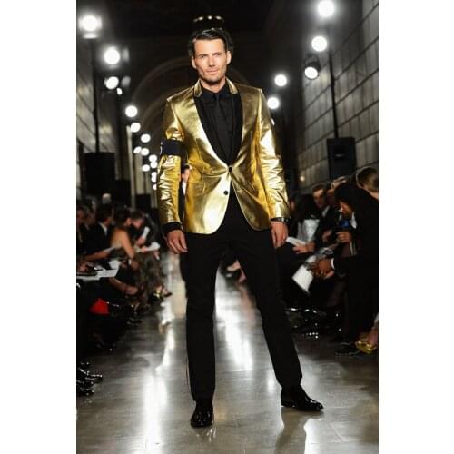 New Shining Gold Jacket Men Suits Costume Homme Marriage Wedding Masculino Terno Tuxedo Slim Fit Groom Prom Blazer 2 Pieces