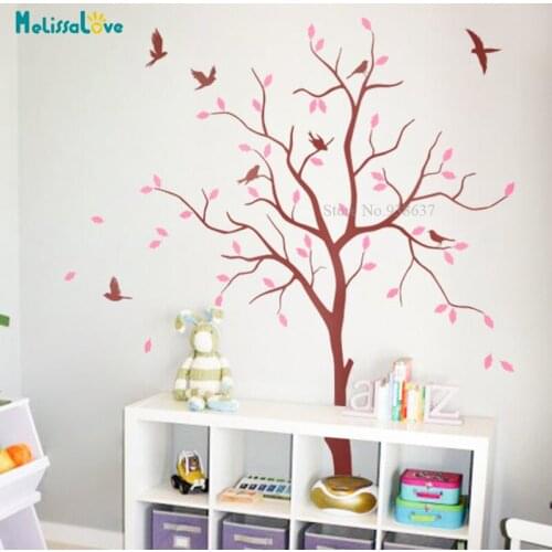 DIY Huge Tree whimsical Wall Decals Birds Sticker Spring Nursery Room Decal Removable Vinyl Wall Stickers BB024