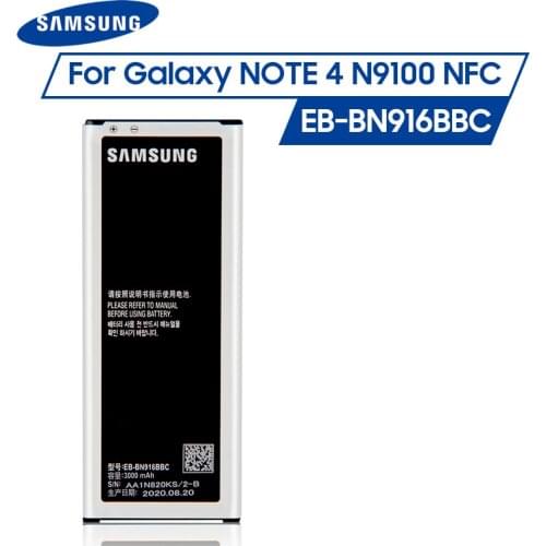 Original Samsung Battery EB-BN916BBC For Samsung GALAXY NOTE4 N9100 N9108V N9109V N9106W EB-BN916BBE with NFC 3000mAh