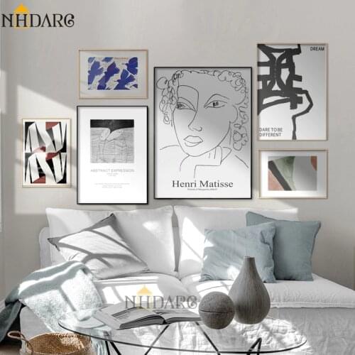 Matisse Abstract Retro Fashion Modern Line Sketch Posters and Prints Wall Art Canvas Pictures For Home Decor Living Room Decor